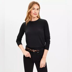 Loft Luxe Knit Sweater; Large; Black